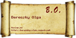 Bereszky Olga névjegykártya